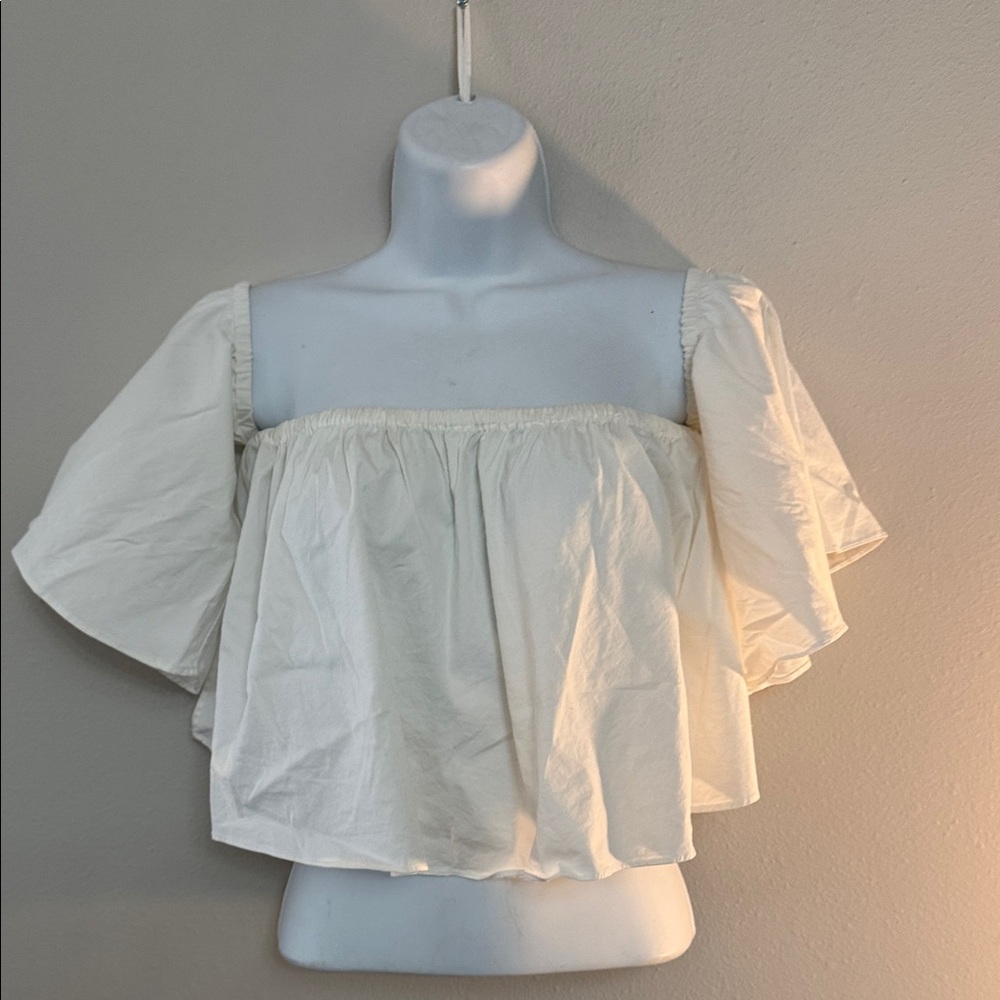 Zara Cream Off-Shoulder Blouse